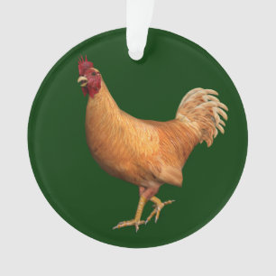 Farbenfrohe Orange Rooster Ornament