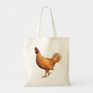 Farbenfrohe Orange Rooster Tragetasche