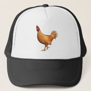 Farbenfrohe Orange Rooster Truckerkappe