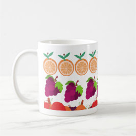 Farbenfrohe Orange & Trauben Kaffeetasse