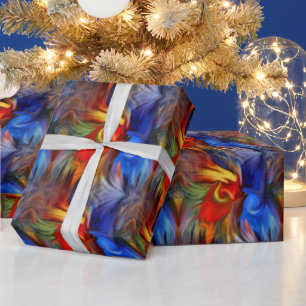 Farbenfrohe, orangefarbene, gelbe Abstrakte Kunst Geschenkpapier