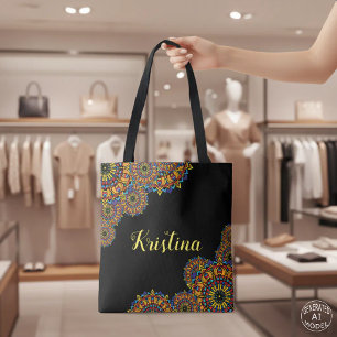 Farbenfrohe orientalische Mandalase Personalisiert Tasche