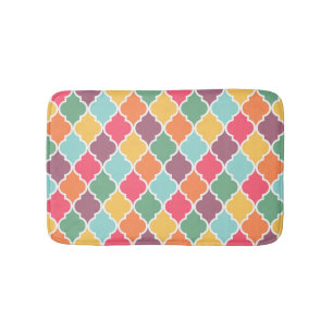Farbenfrohe orientalische Quatrefolienmuster Badematte