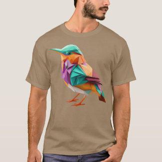Farbenfrohe Origami Bird Ein handgefertigtes Vergn T-Shirt