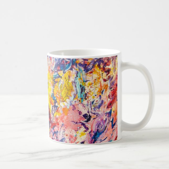 Farbenfrohe Original Abstrakte Malerei Art Kaffee  Kaffeetasse (Rechts)