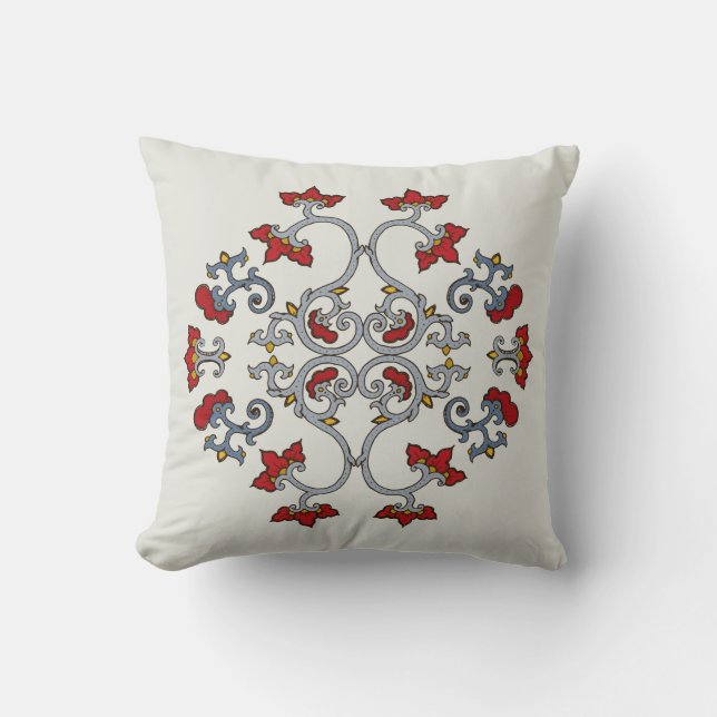 Farbenfrohe Ornament-Kissen Kissen (Vorderseite)