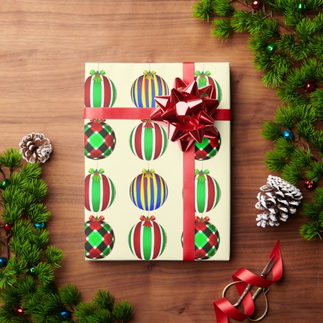 Farbenfrohe Ornamente Weihnachten Geschenkpapier (Feiertagsgeschenk)