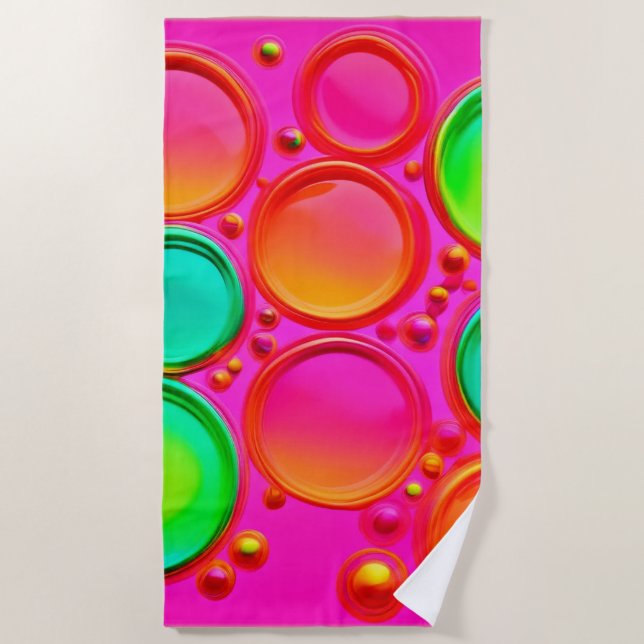 Farbenfrohe Orte Abstrakte Kunst Strandtuch (Vorderseite)