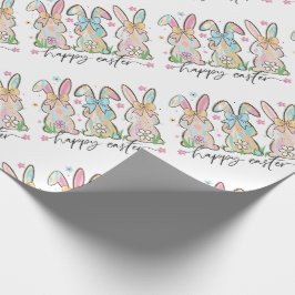 Farbenfrohe OsterBunnien mit Bögen Geschenkpapier