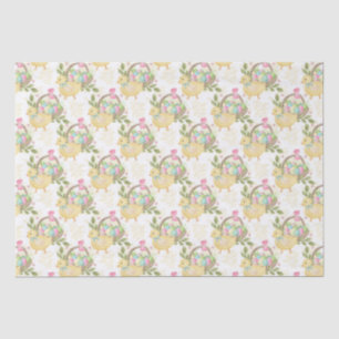 Farbenfrohe Ostereier Baby Hühner Blume Seidenpapier