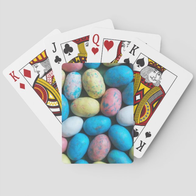 Farbenfrohe Ostereier, die Karten spielen Spielkarten (Rückseite)