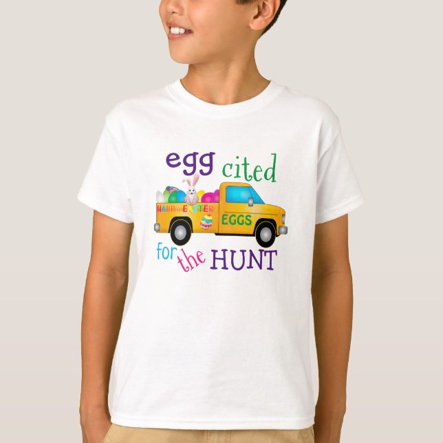 Farbenfrohe Ostereier Hunt Bunny Truck T-Shirt (Vorderseite)