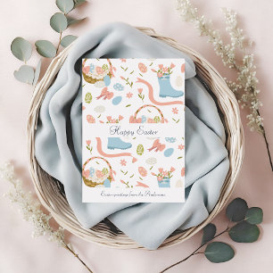 Farbenfrohe Ostereier im Frühlingssaal Feiertagskarte