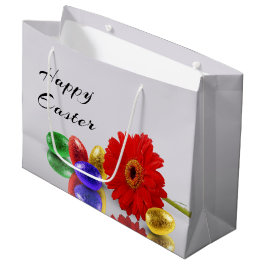 Farbenfrohe Ostereier mit Gerbera Große Geschenktüte