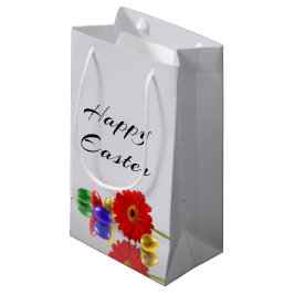 Farbenfrohe Ostereier mit Gerbera Kleine Geschenktüte