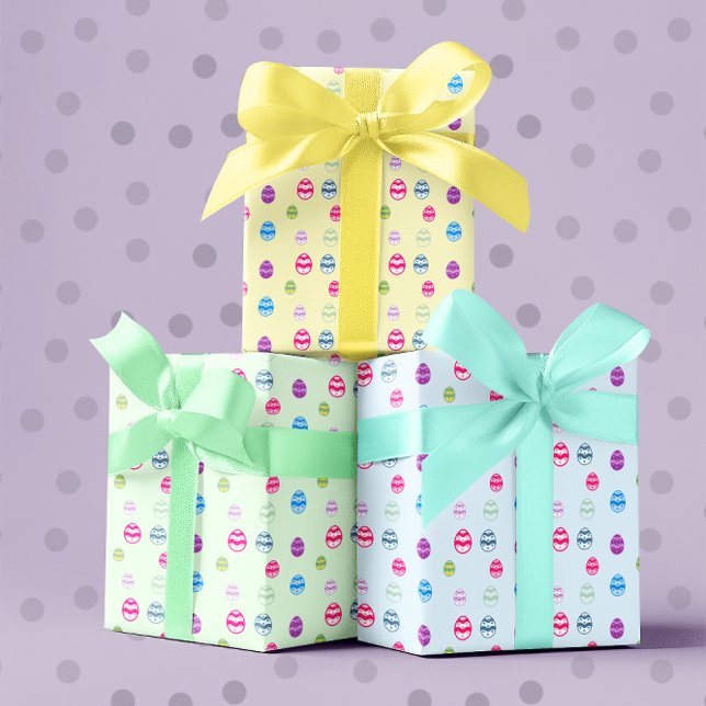 Farbenfrohe Ostereier-Muster-Papierblätter Geschenkpapier Set (Von Creator hochgeladen)