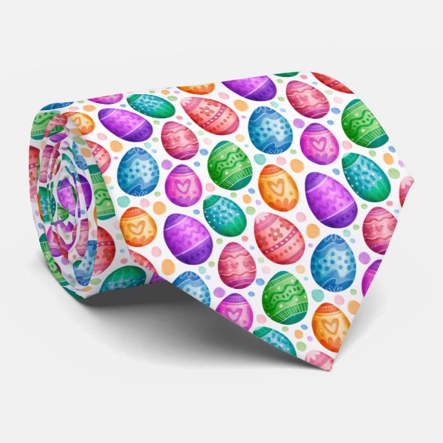 Farbenfrohe Ostereier Neck Tie Krawatte (Gerollt)
