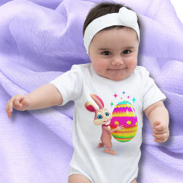 Farbenfrohe Ostereier Niedlich Ostern Bunny Egg Hu Baby Strampler