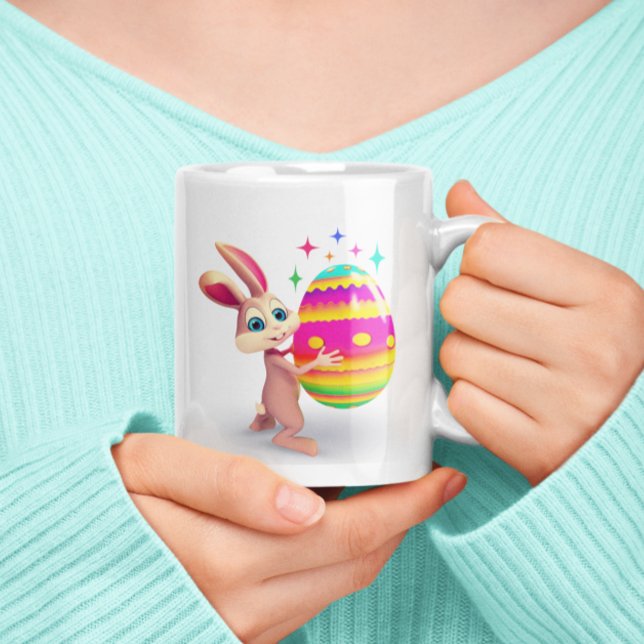 Farbenfrohe Ostereier Niedlich Ostern Bunny Egg Hu Kaffeetasse (Von Creator hochgeladen)