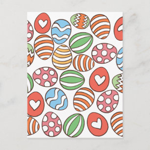Farbenfrohe Ostereier - Niedliches Frühjahrsgesche Postkarte