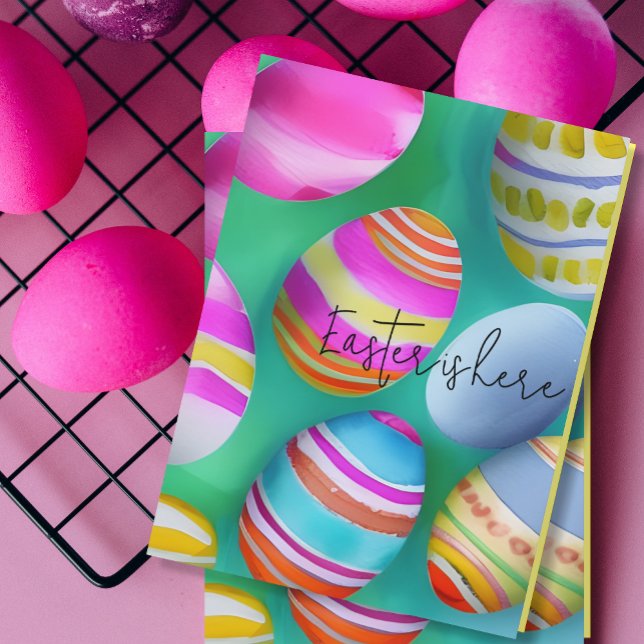 Farbenfrohe Ostereier Ostern Karte (Von Creator hochgeladen)