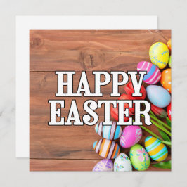 Farbenfrohe Ostereier & Tulip Blume Karte