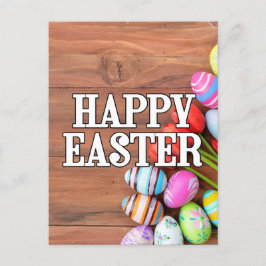 Farbenfrohe Ostereier & Tulip Blume Postkarte