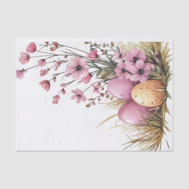 Farbenfrohe Ostereier und Blume Seidenpapier (Vorderseite)