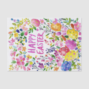 Farbenfrohe Ostereier und Blume Seidenpapier