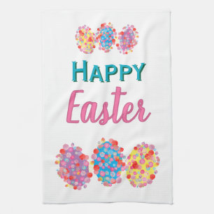 Farbenfrohe Ostereier Wasserfarben Blots Happy Oas Geschirrtuch