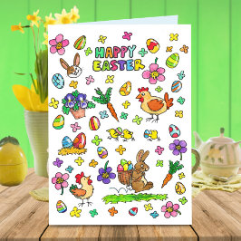 Farbenfrohe Osterfeier Karte