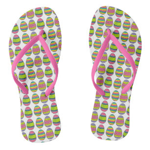 Farbenfrohe Osterkorb Ei Jagd Eier Flip Flops