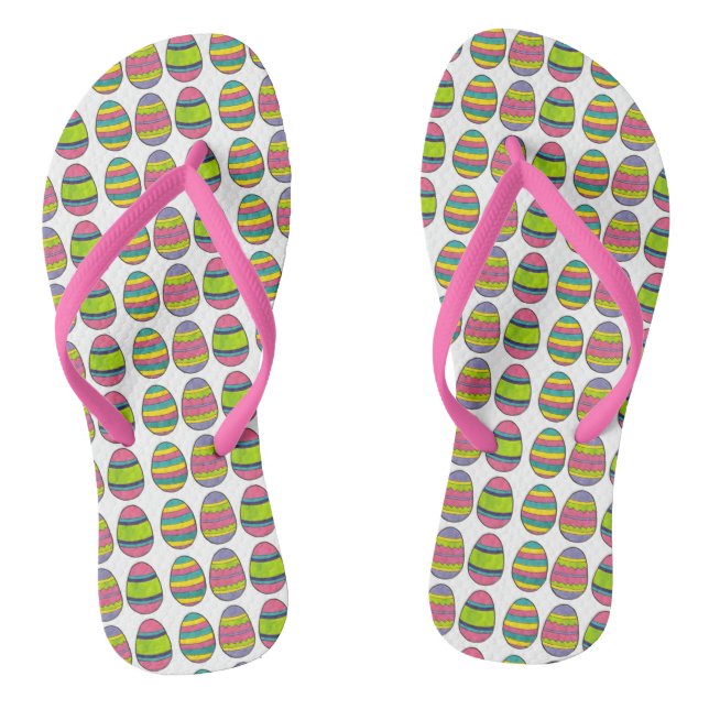 Farbenfrohe Osterkorb Ei Jagd Eier Flip Flops (Fußbett)