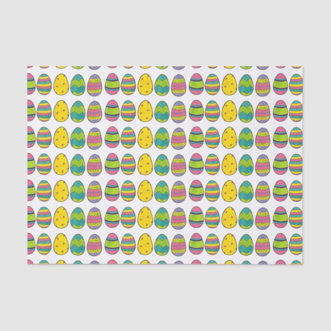 Farbenfrohe Osterkorb Ei Jagd Springtime Seidenpapier (Vorderseite)