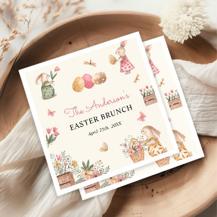 Farbenfrohe Ostern Bunny Easter Egg Party Serviette