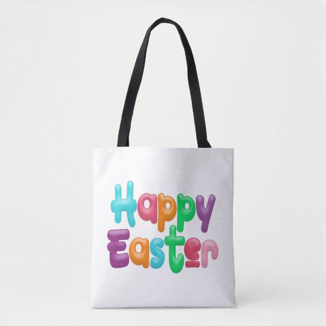 Farbenfrohe Ostertypografie | Tragetasche Tasche (Vorderseite)
