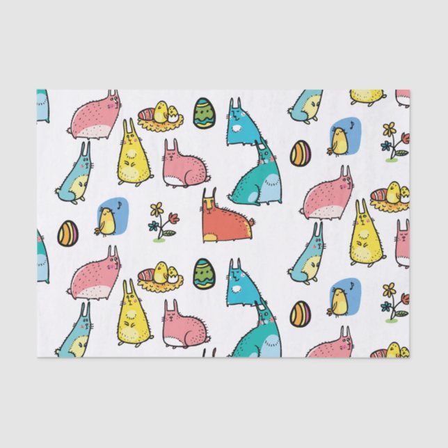 Farbenfrohe Osterzeit Seidenpapier (Vorderseite)