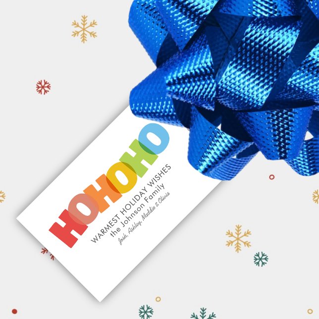 Farbenfrohe Overlapping HO HO HO Christmas Wish Geschenkanhänger (Von Creator hochgeladen)