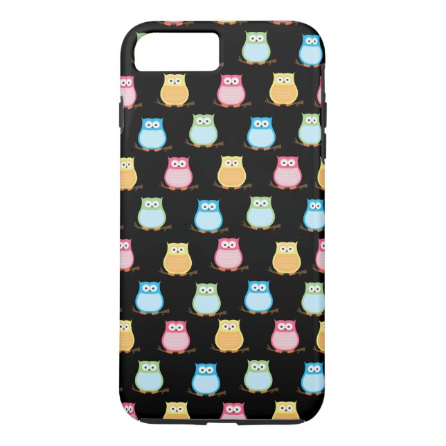 Farbenfrohe Owl Owl Liebt Handy Fall Case-Mate iPhone Hülle (Rückseite)