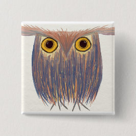 Farbenfrohe Owl Wasserfarbenmalerei Button