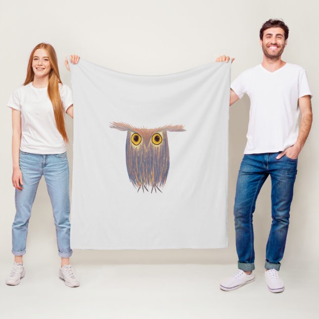 Farbenfrohe Owl Wasserfarbenmalerei Fleecedecke (Beispiel)