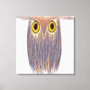 Farbenfrohe Owl Wasserfarbenmalerei Leinwanddruck