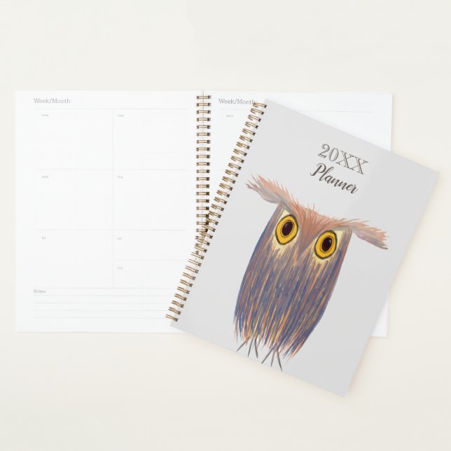 Farbenfrohe Owl Wasserfarbenmalerei Planer (Anzeige)