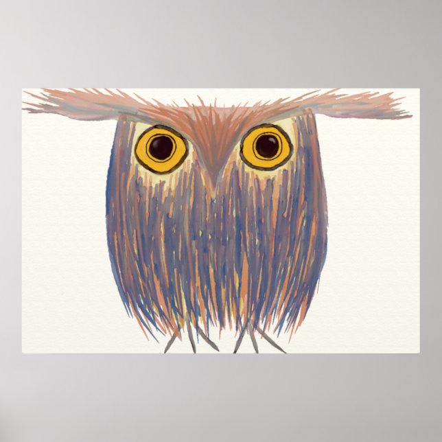 Farbenfrohe Owl Wasserfarbenmalerei Poster (Vorne)