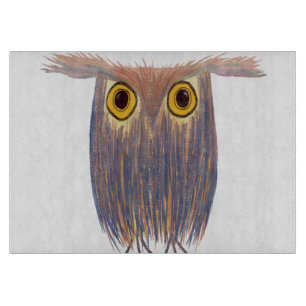 Farbenfrohe Owl Wasserfarbenmalerei Schneidebrett