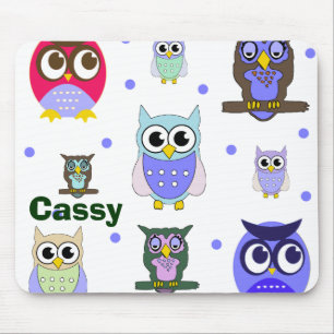 Farbenfrohe Owls Mouse Pad Mousepad