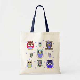 Farbenfrohe Owls Totasche Tragetasche