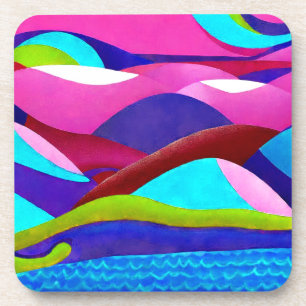 Farbenfrohe Ozeanberge Getränkeuntersetzer
