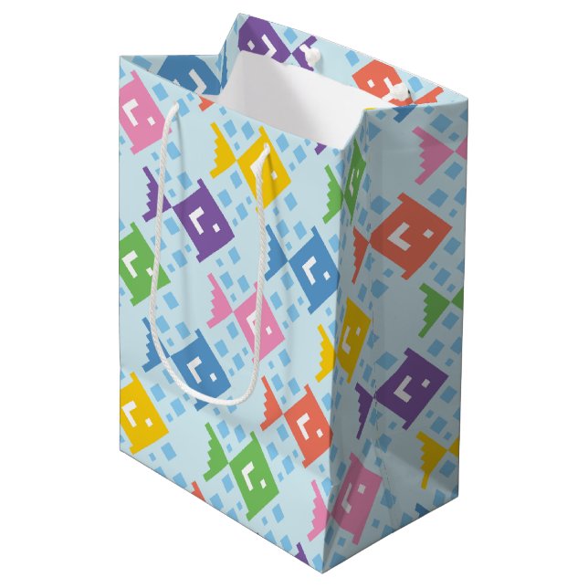 Farbenfrohe Ozeanfische Mittlere Geschenktüte (Vorderseite Schrägansicht)