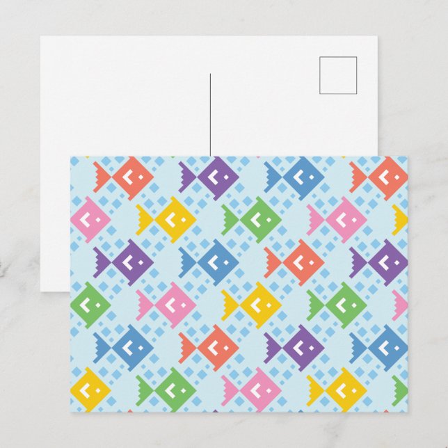 Farbenfrohe Ozeanfische Postkarte (Vorne/Hinten)